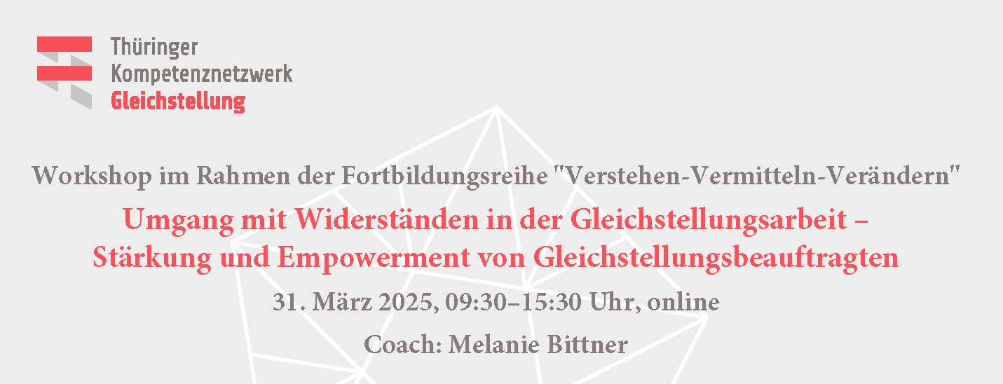 Workshop Fortbildungsreihe: Umgang mit Widerständen in der Gleichstellungsarbeit